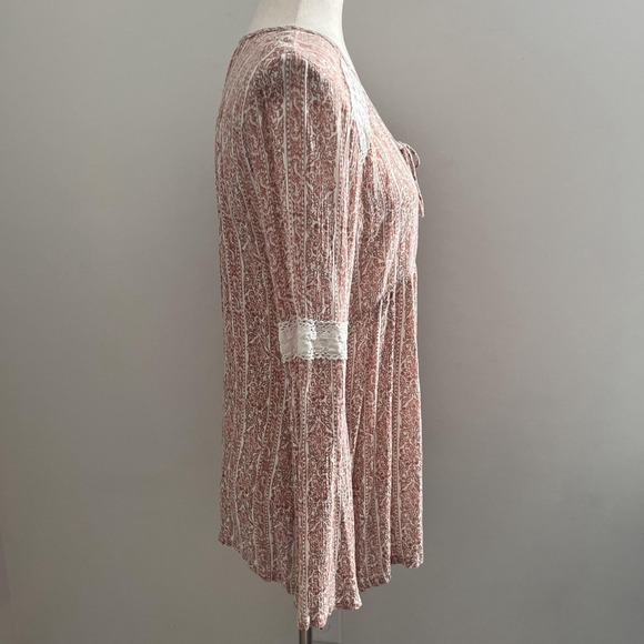 Boho Peasant Bell Sleeve Tunic Top Cottagecore Peasant Festival Hippie Romantic - Picture 5 of 10